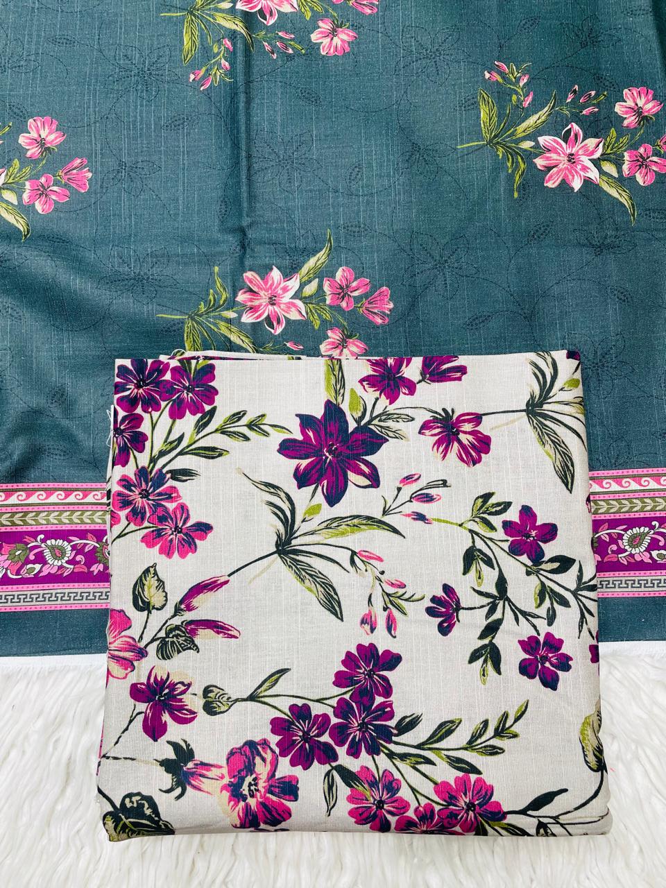 3Pc Slub Khaddar Allover Suit - 0102