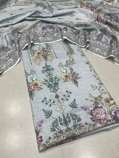 2Pc Dhanak Kameez & Dupatta Unstitched Suit 74