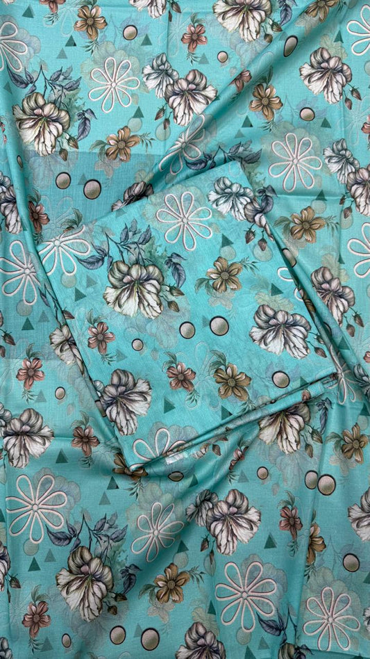 2Pc Lawn Allover Unstitched Suit #35632