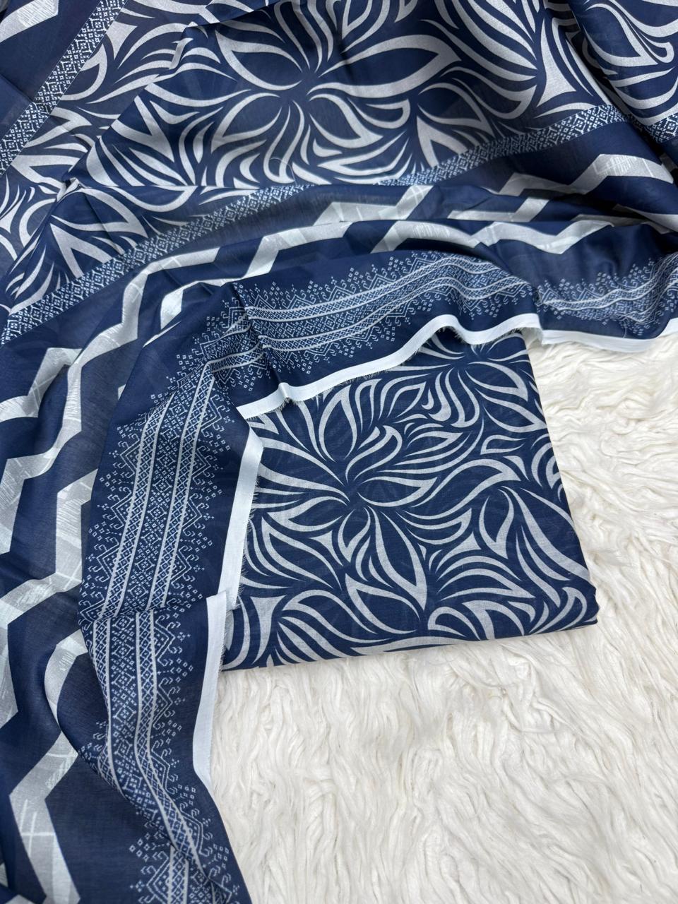 3Pc Lawn Unstitched Suit - #47