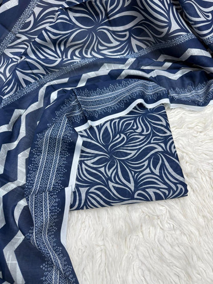 3Pc Lawn Unstitched Suit - #47
