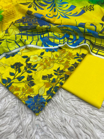3Pc Lawn Digital Printed Unstitched Suit 15