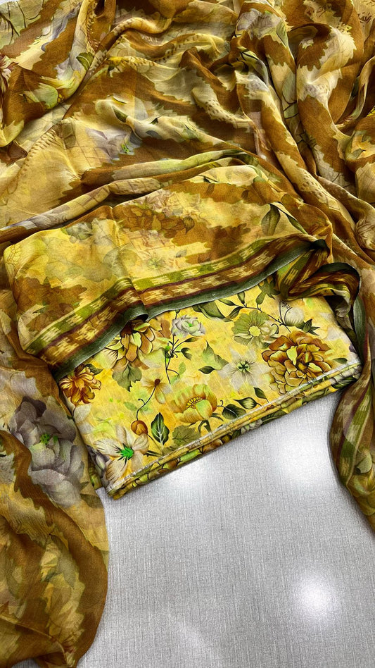 3Pc Luxury Chiffon with Tana Dora - Floriana Vol-307