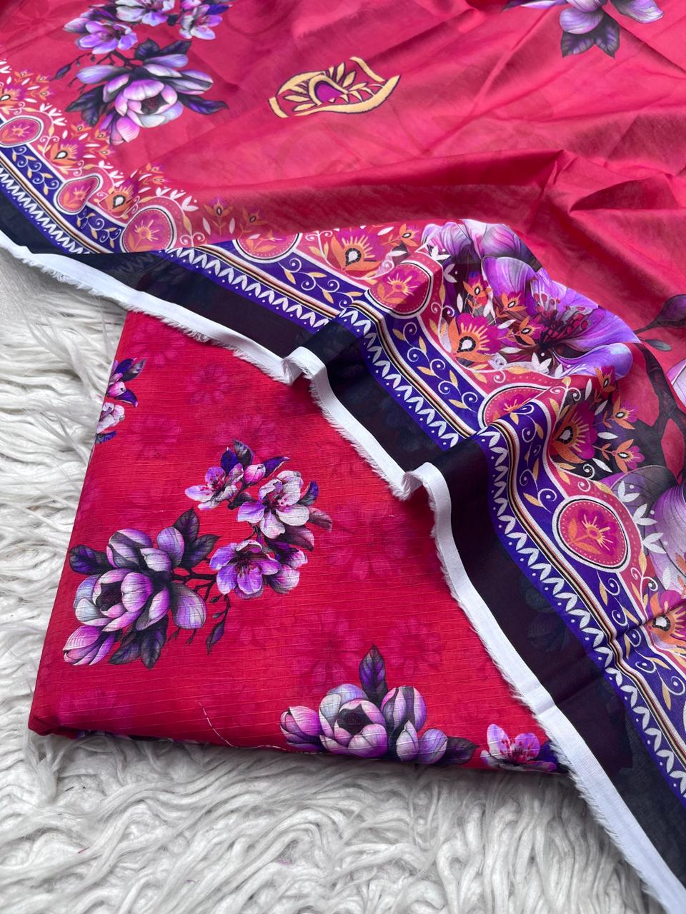 3Pc Sapphire Bana Dora Lawn Suit Vol-0125