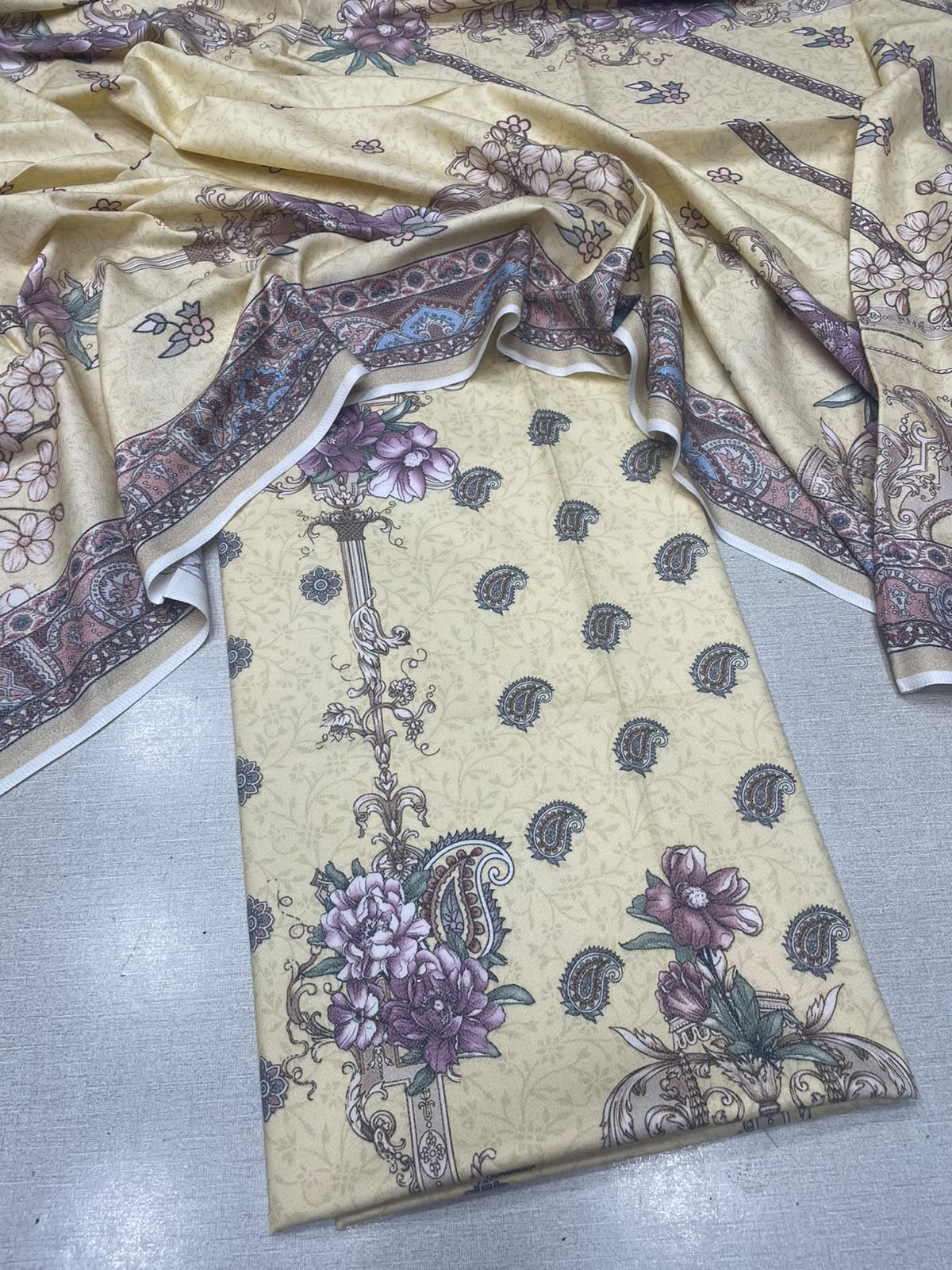 2Pc Dhanak Kameez & Dupatta Unstitched Suit 74