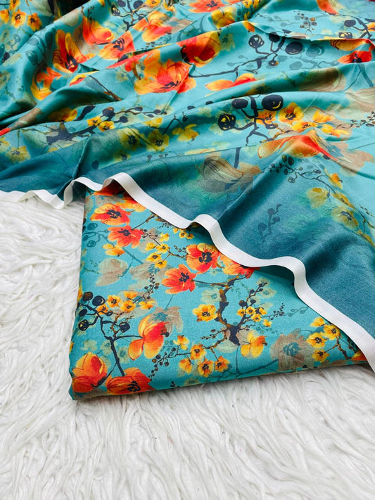 3Pc Linen Allover Unstitched Suit - 0077