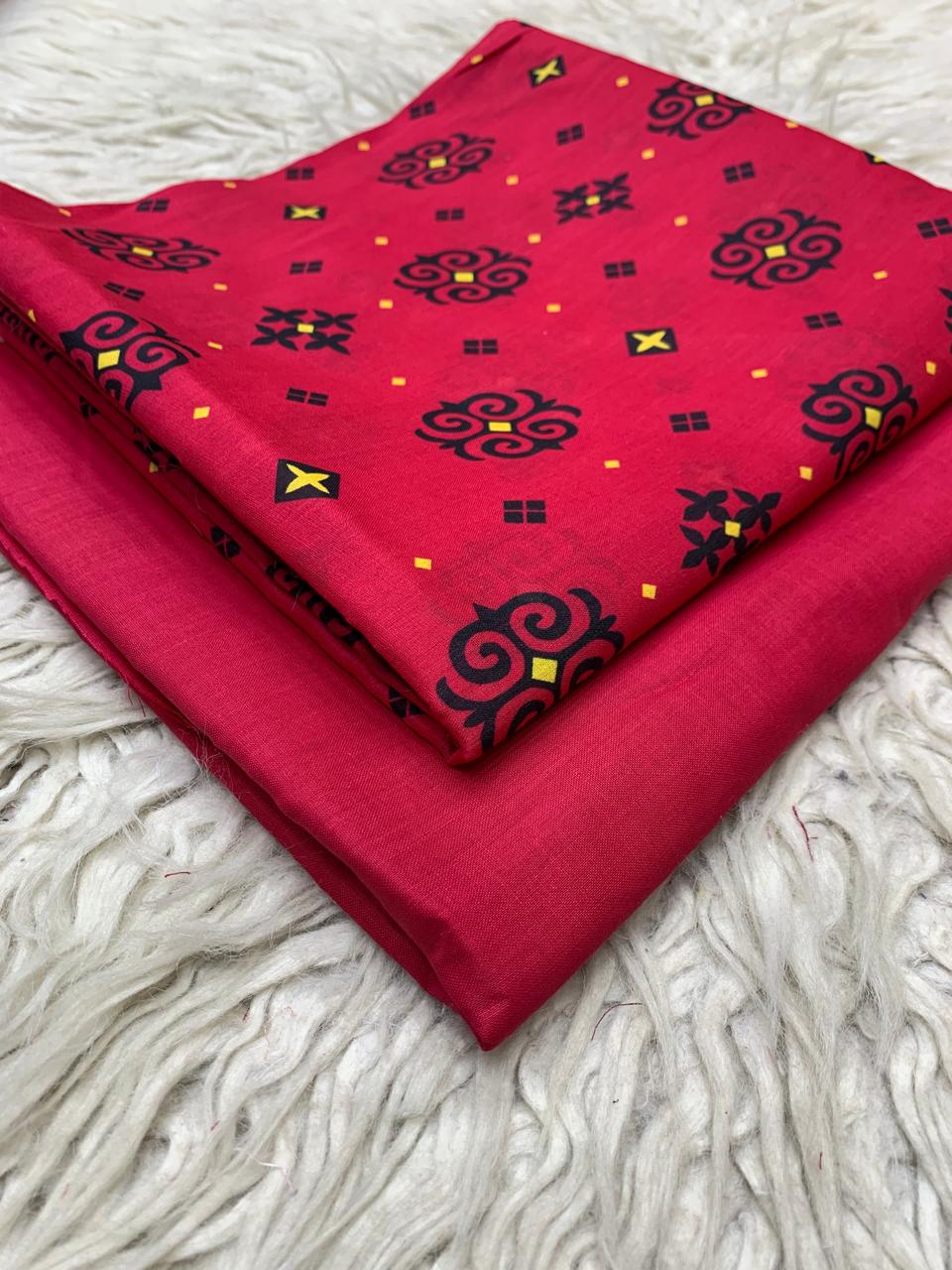 2Pc Maria.B Lawn Shirt & Dyed Trouser Unstitched Suit Vol-0222