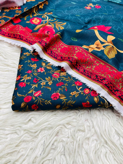 3Pc Slub Khaddar Allover Suit Vol-0120