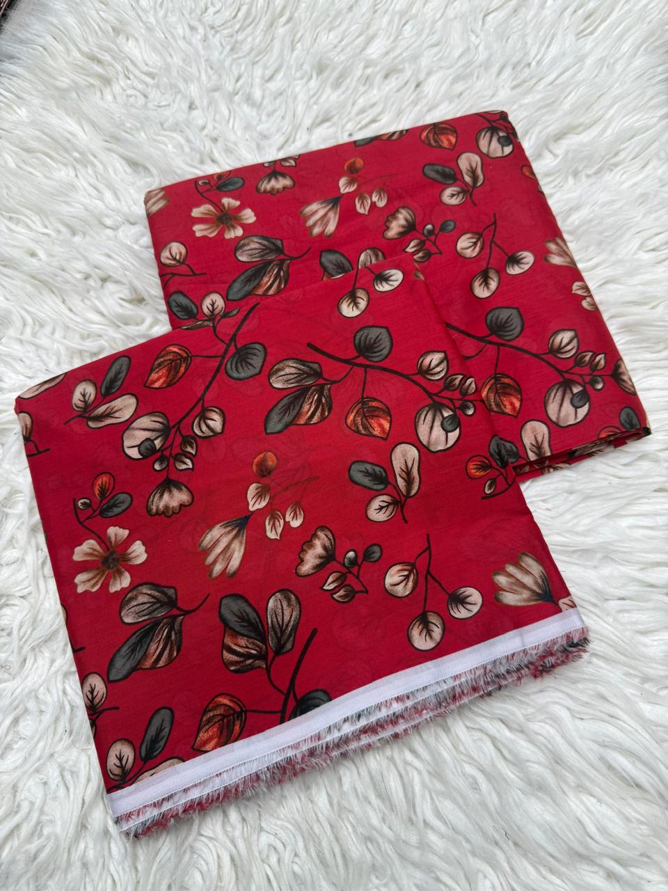 2Pc Lawn Allover Unstitched Suit #977 D