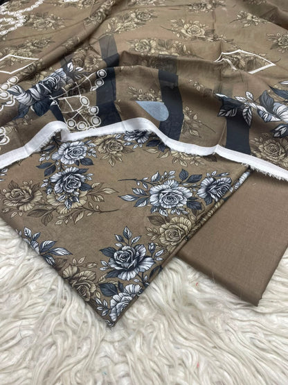 3Pc Lawn Digital Printed Unstitched Suit 15