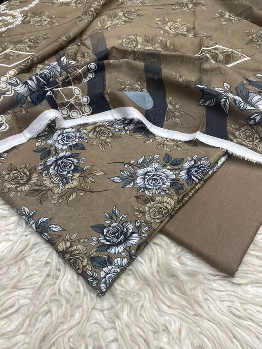 3Pc Lawn Digital Printed Unstitched Suit 15