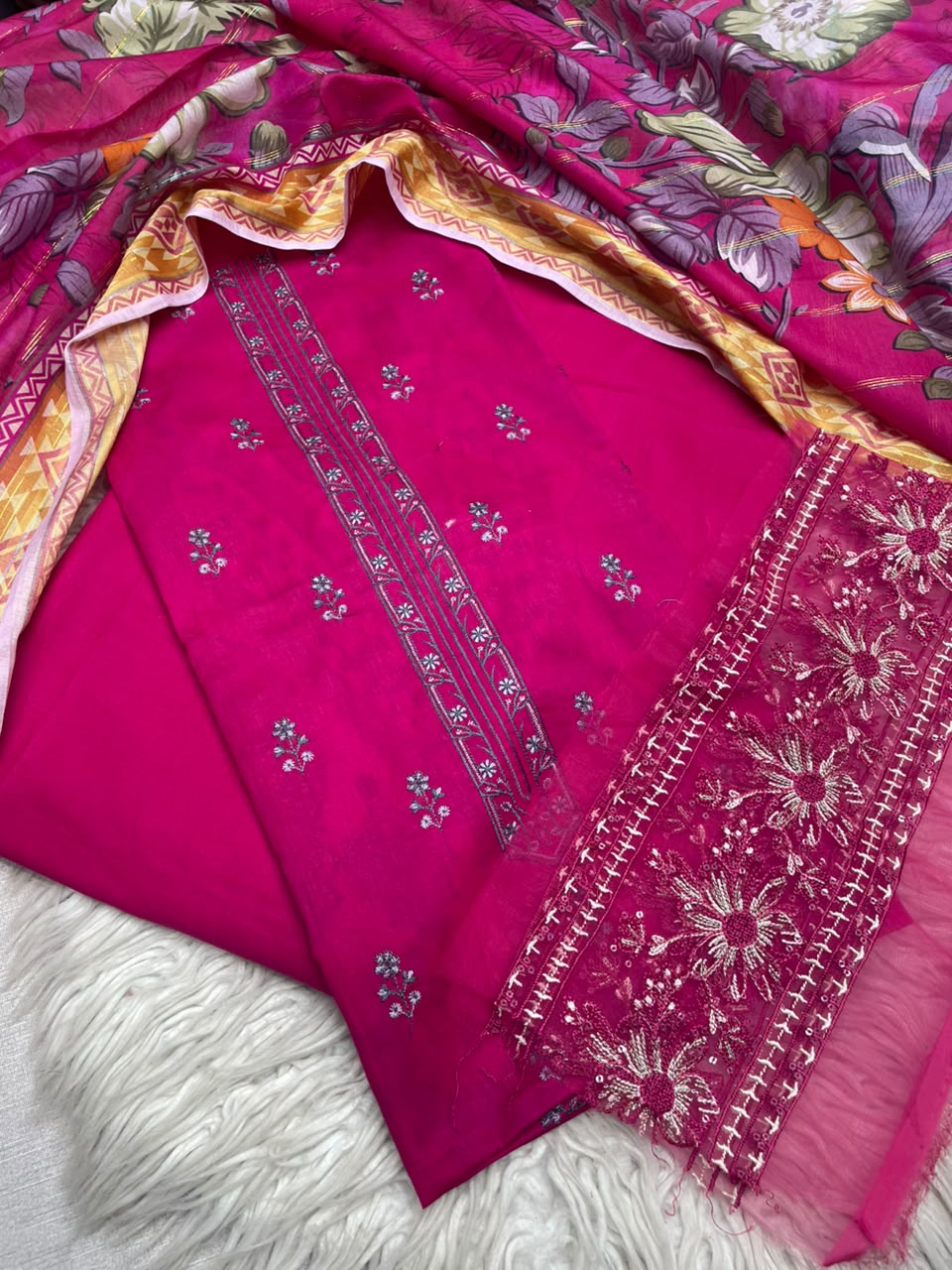 3Piece Embroidered Ricamo Dress