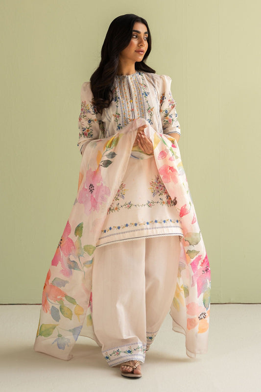 3 Peice Supima Lawn - Blush Petal