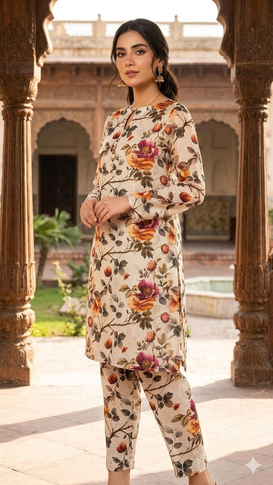 2Pc Lawn Bana Dora Digital Printed Suit Vol-18