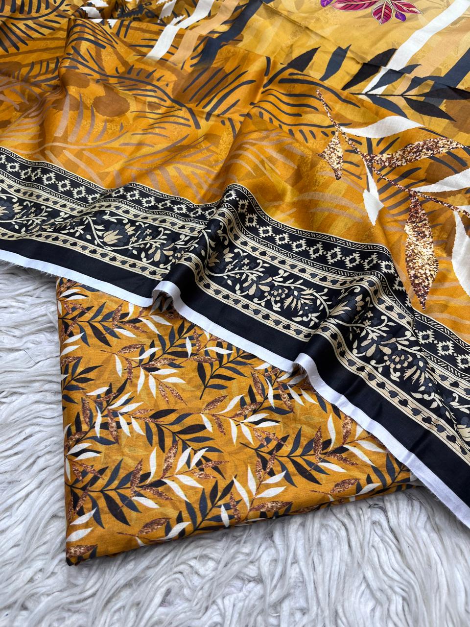 3Pc Lawn Allover Digital Printed Unstitched Suit Vol-0145