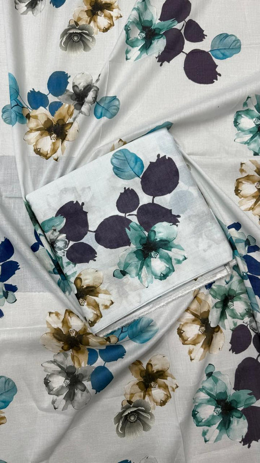 2Pc Lawn Unstitched Suit #37638