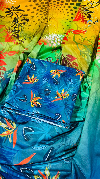 3 PC Linen Unstitched Suit D-32641