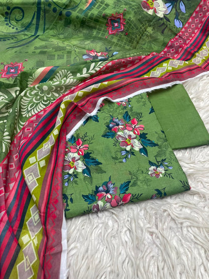 3Pc Lawn Digital Printed Unstitched Suit 15