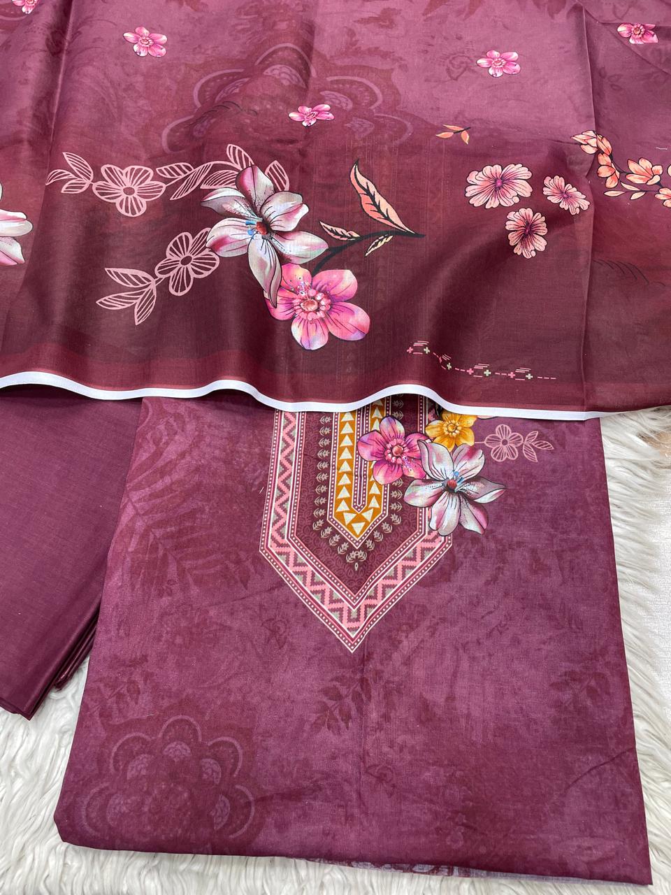 3Pc Shalal E Lawn Printed Suit Vol-10