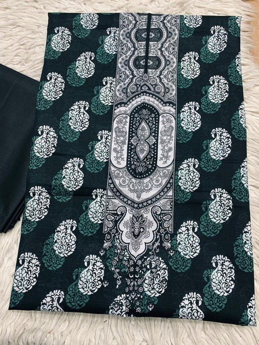 2Pc Bin Noor Fab Slub Doria Lawn Kameez & Dyed Trouser Suit Vol-48