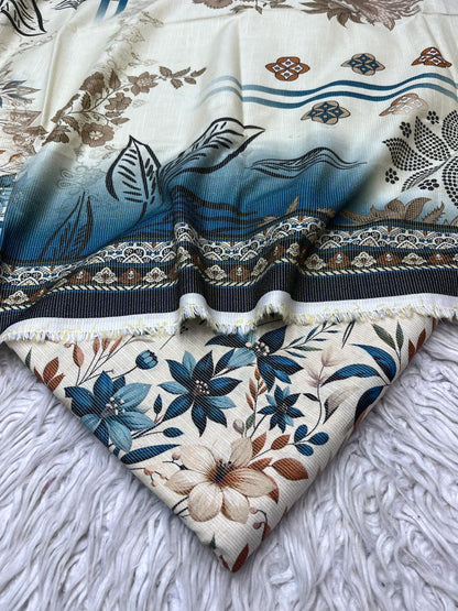 3Pc Chamki Khaddar Allover Unstitched Suit Vol-0136