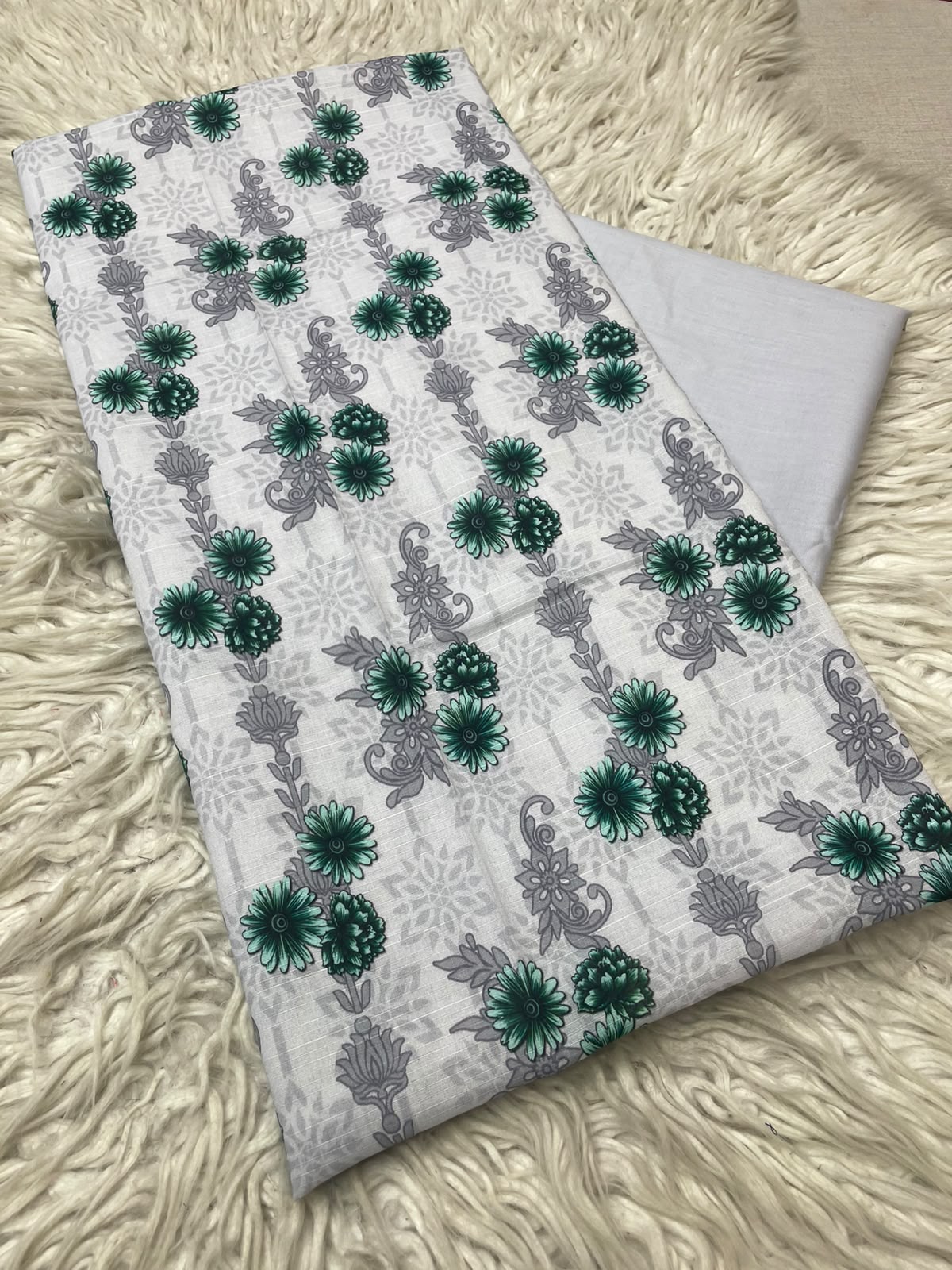 2Pc Printed Lawn Unstitched Suit 1250