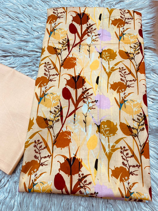 2Pc Sapphire Lawn Shirt & Dyed Trouser Unstitched Suit Vol-0201