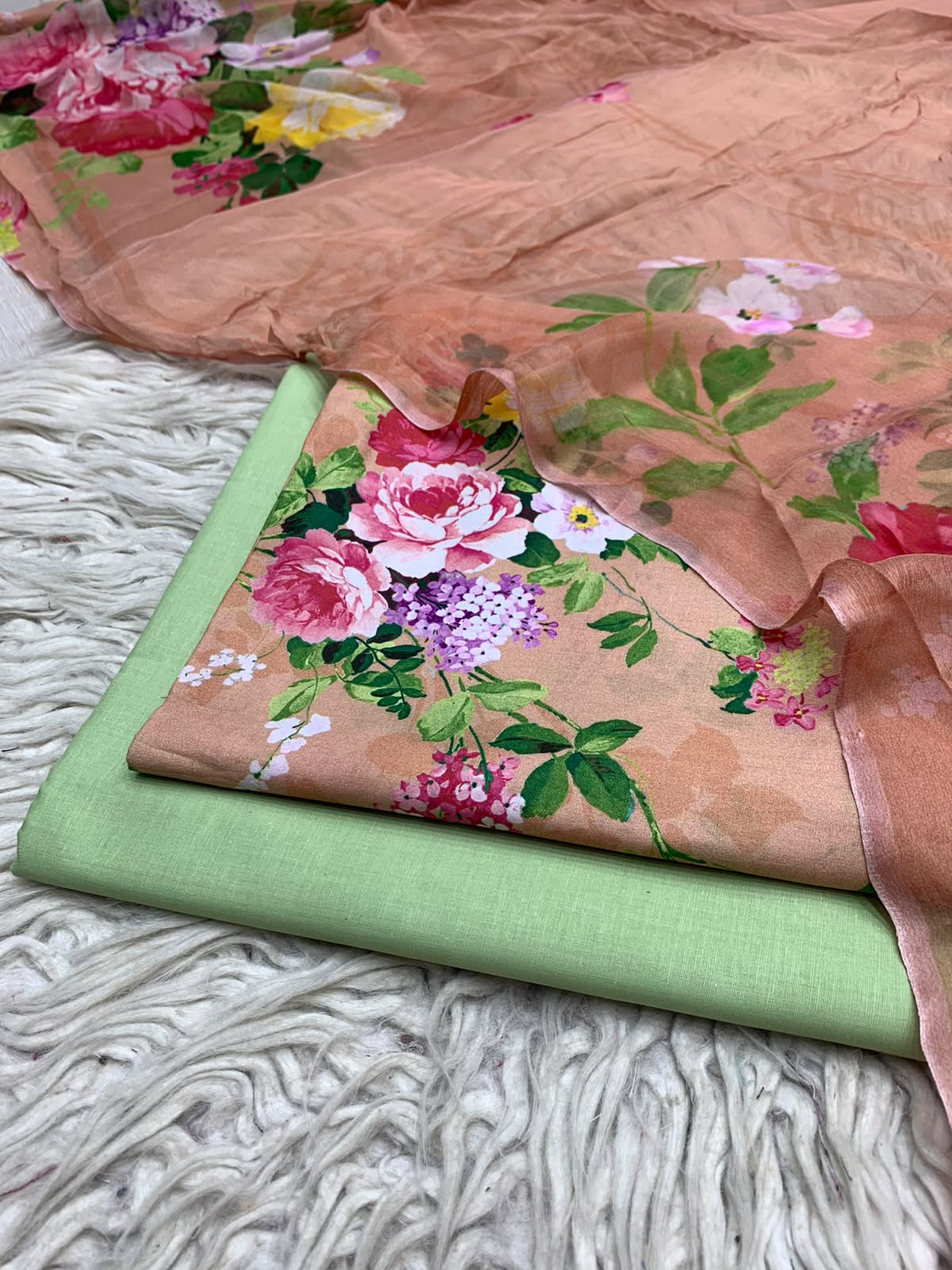 90x88 3Pc Premium Lawn Suit Vol-0020