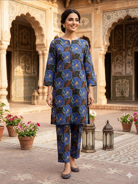 2Pc Chamki Lawn Digital Printed Unstitched Suit 495