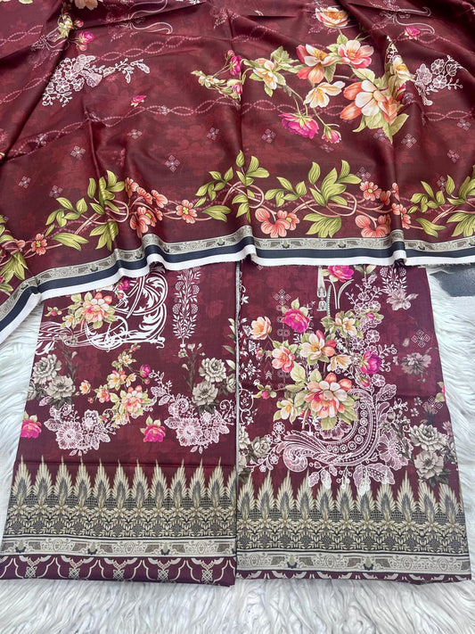 2Pc Linen Kameez & Dupatta Suit - 0081