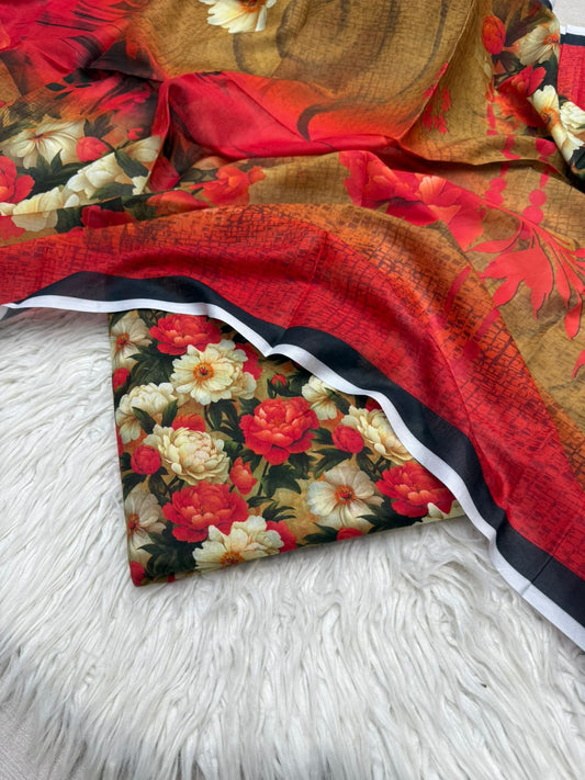 3Pc Civic Lawn Unstitched Suit - #41790