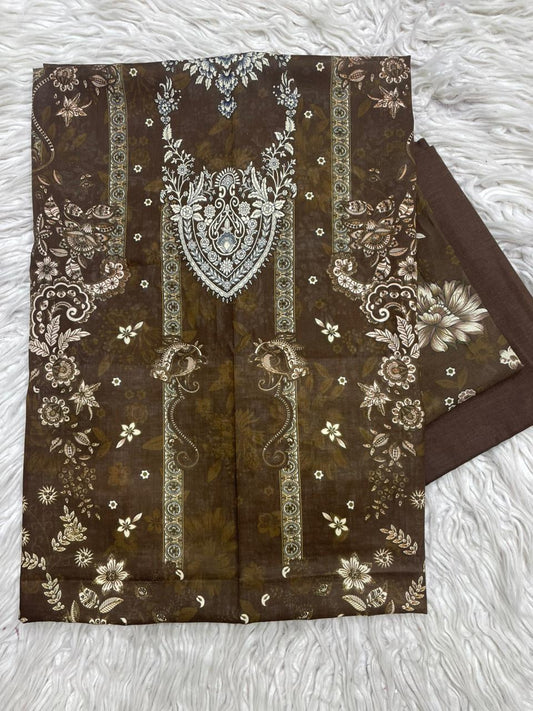 NOURA  EXCLUSIVE PRINTED LAWN KAMEEZ & DYED TRO  VOL - 0106