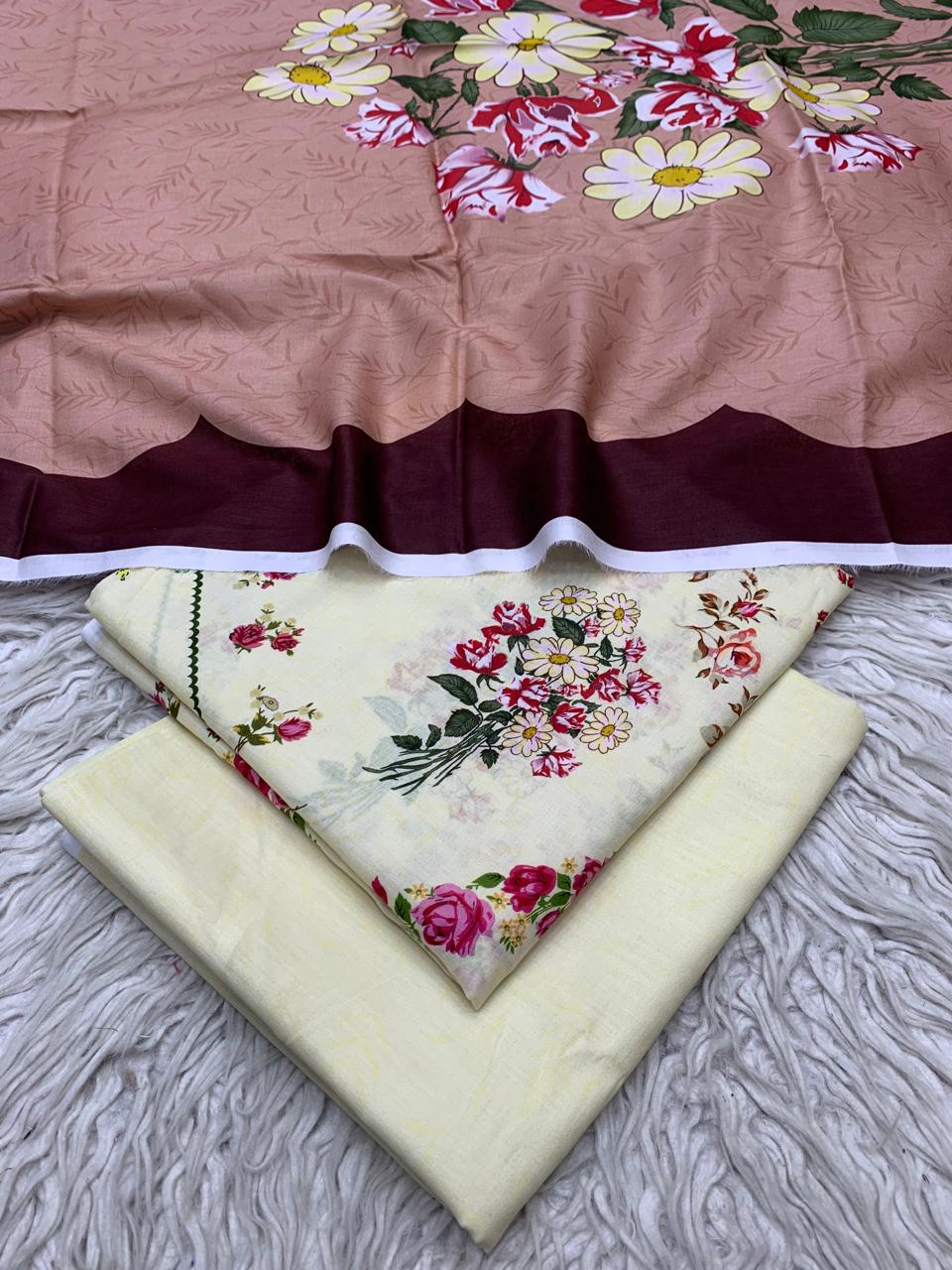 3 Peice Supima Lawn Suit Vol-698