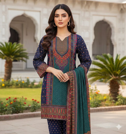 3Pc Stylo Lawn Printed Vol-0011