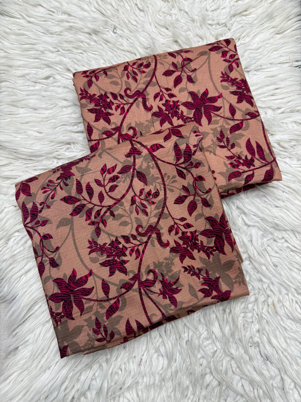2Pc Bana Doria Linen Unstitched Suit - #42070