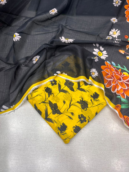 3Pc Bana Doria Lawn Unstitched Suit 204