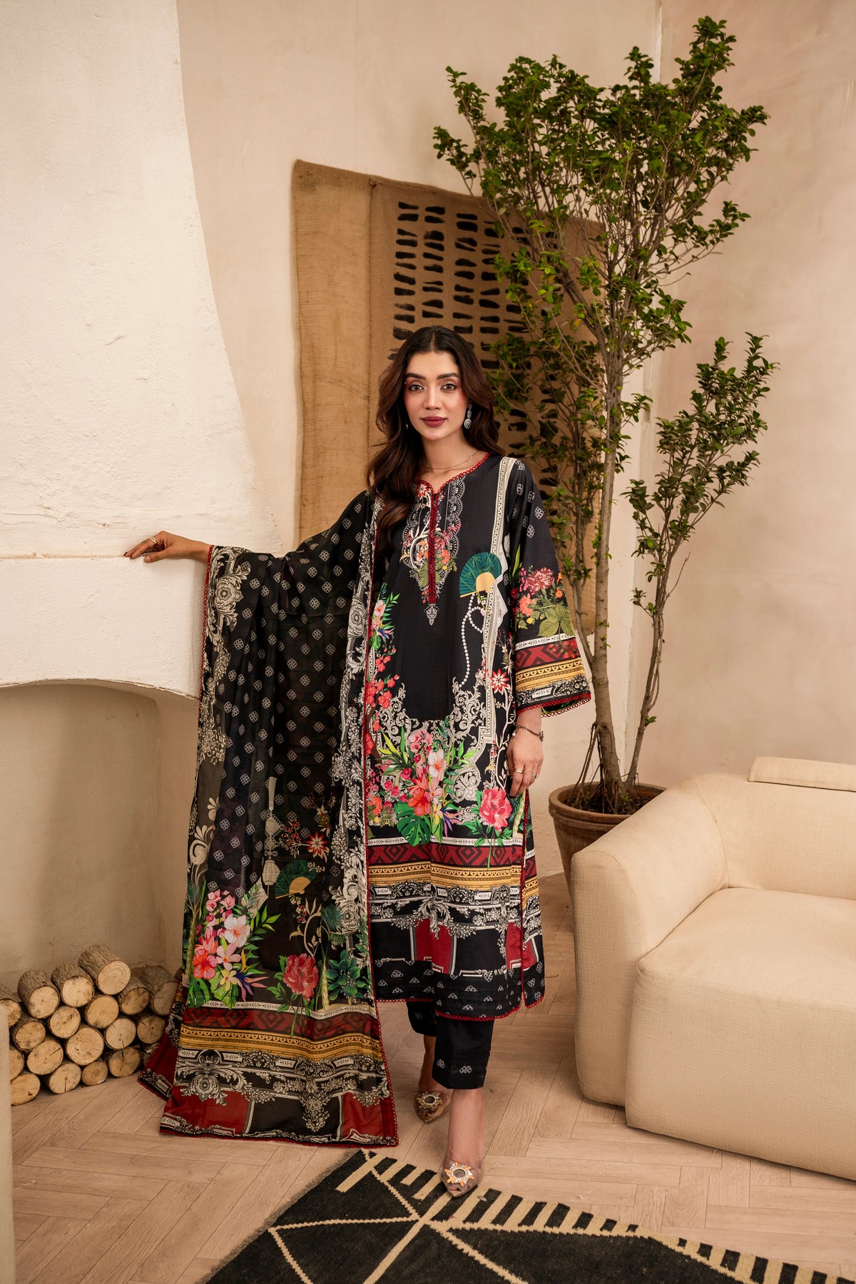 Firdous 2Pc Kameez & Trousers - D129