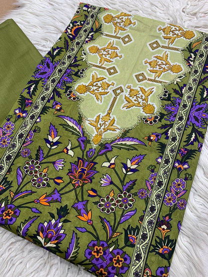 2Pc Bin Noor Fab Lawn Kameez & Dyed Trouser Suit Vol-39