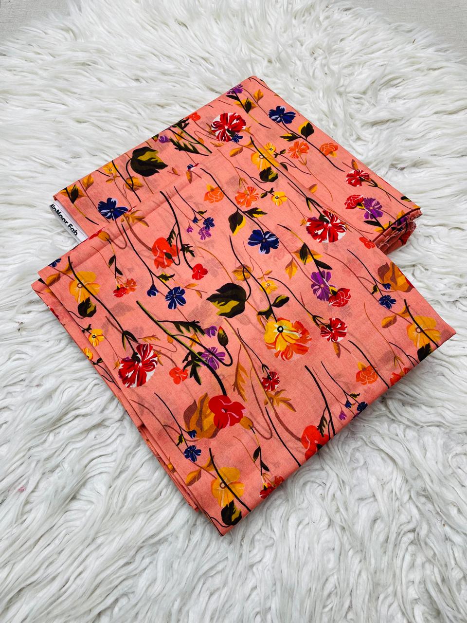 2 PC Lawn Allover Digital Printed Unstitched Suit Vol-0025