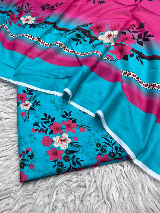 3Pc Lawn Allover Digital Printed Unstitched Suit Vol-0050