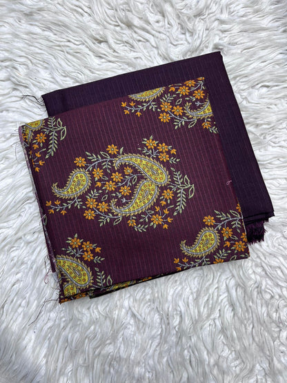 2Pc BanaDora Dhanak Unstitched Suit - 0089