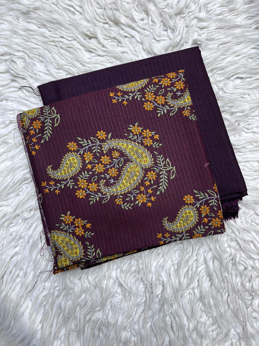 2Pc BanaDora Dhanak Unstitched Suit - 0089
