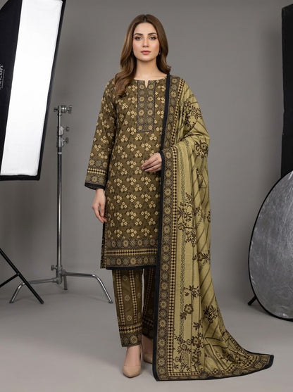 3Pc Sapphire Dhanak Unstitched Suit 0157