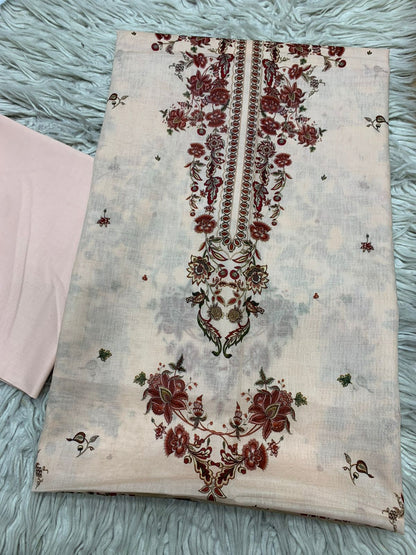 2Pc Sapphire Lawn Shirt & Dyed Trouser Unstitched Suit Vol-0202
