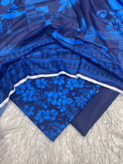 3Pc Lawn Digital Printed Unstitched Suit 15
