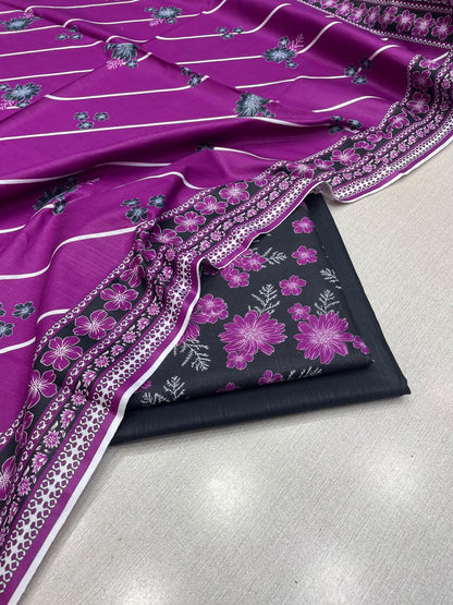 3Pc Slub Khaddar Unstitched Suit 25