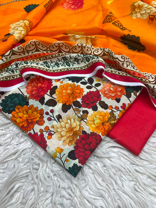 3Pc Zobia Lawn Unstitched Suit 29