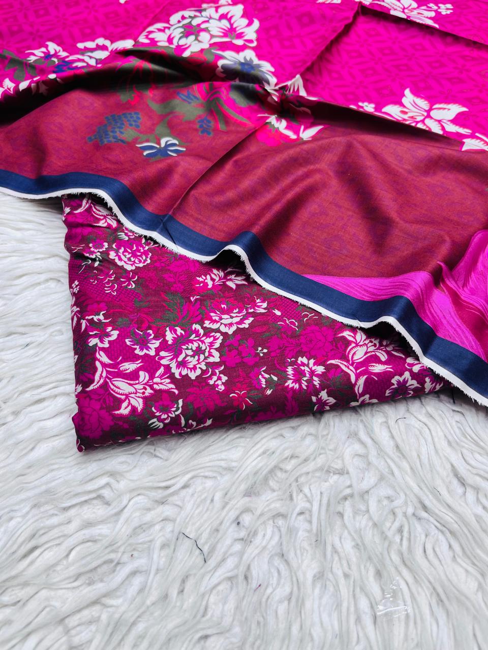 3Pc Crystal Linen Allover Suit Vol-0121