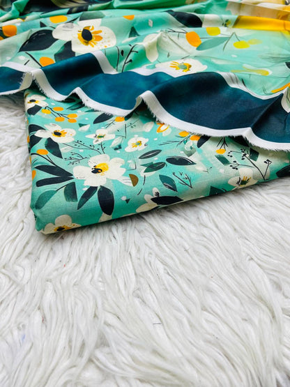 3Pc Linen Allover Unstitched Suit - 0099