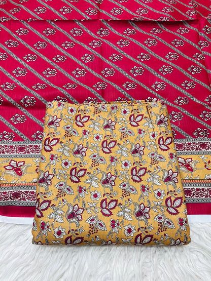 3Pc Slub Khaddar Allover Suit - 0092